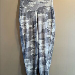 Aerie Gray and White Camouflage Joggers